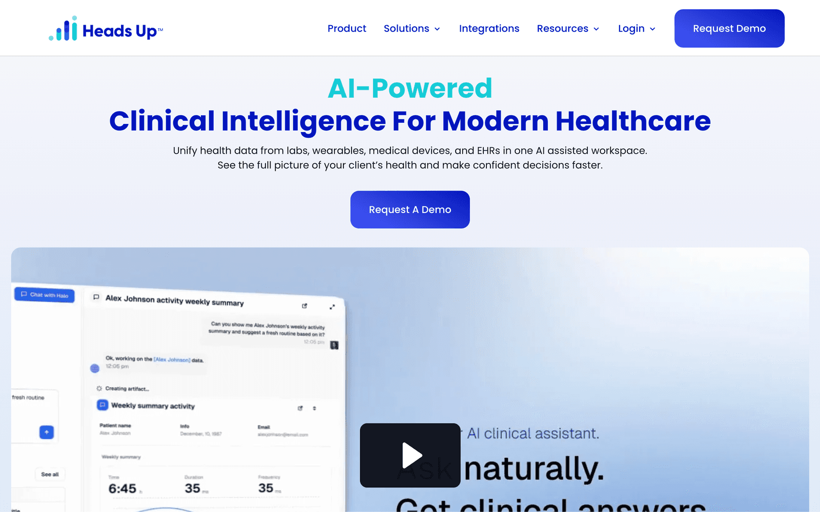 Heads Up Health — Heads Up Health · Clinical intelligence